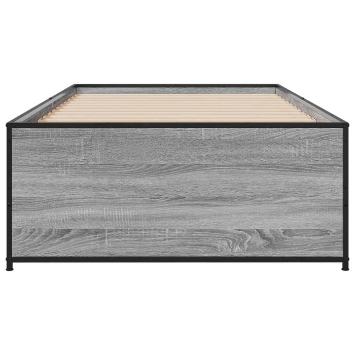 Cadru de pat, gri sonoma, 90x190 cm, lemn prelucrat și metal WALTI