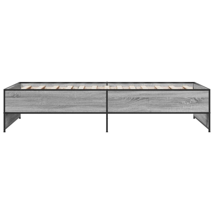 Cadru de pat, gri sonoma, 90x190 cm, lemn prelucrat și metal WALTI
