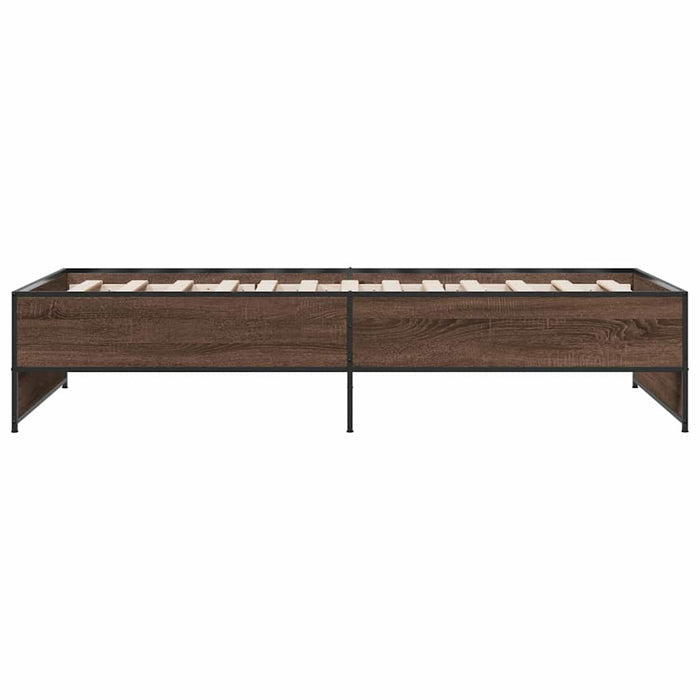 Cadru de pat, stejar maro, 90x190 cm, lemn prelucrat și metal - WALTI WALTI