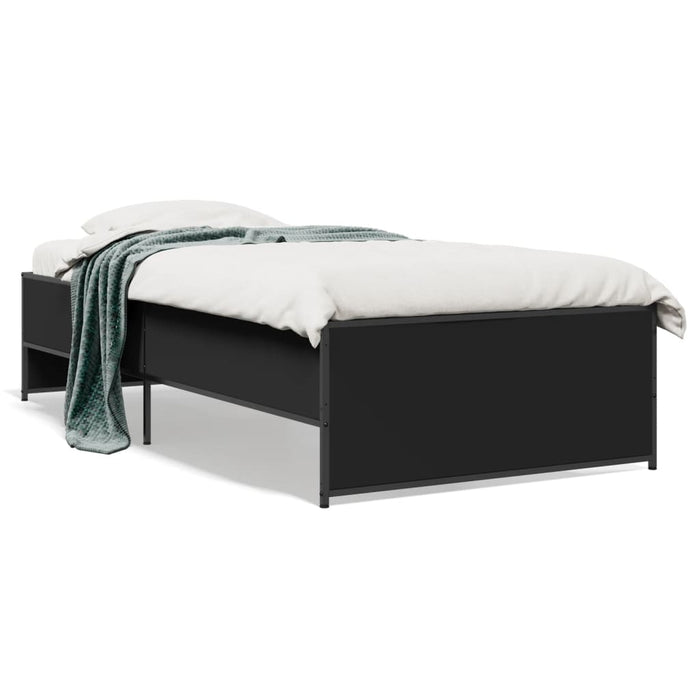 Cadru de pat, negru, 75x190 cm, lemn prelucrat și metal - WALTI WALTI