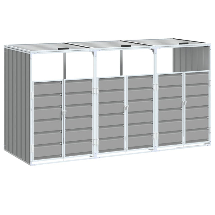 Depozit pubele cu roți triple, gri, 216x81x115 cm, oțel - WALTI WALTI