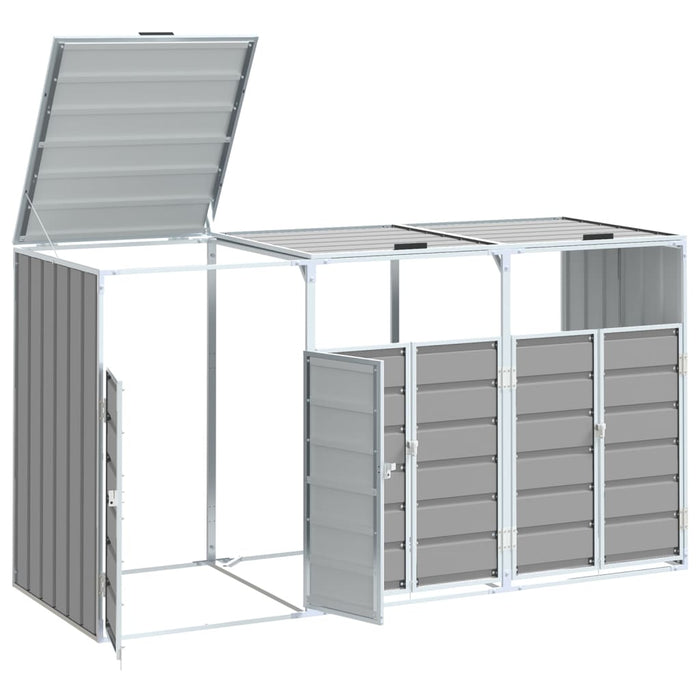 Depozit pubele cu roți triple, gri, 216x81x115 cm, oțel - WALTI WALTI