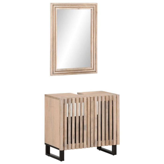 Set mobilier de baie, 2 piese, lemn masiv de mango WALTI