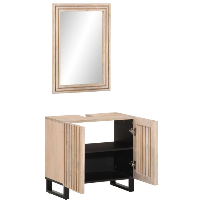 Set mobilier de baie, 2 piese, lemn masiv de mango WALTI