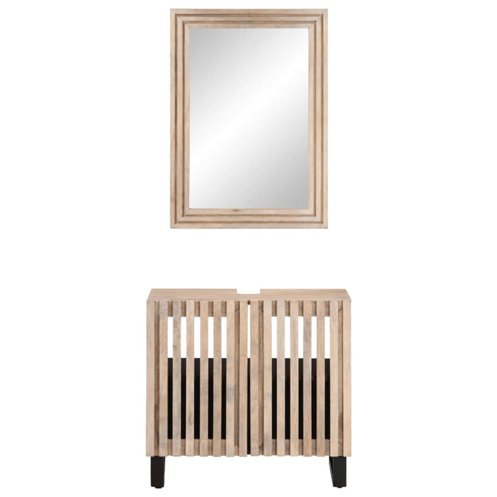 Set mobilier de baie, 2 piese, lemn masiv de mango WALTI