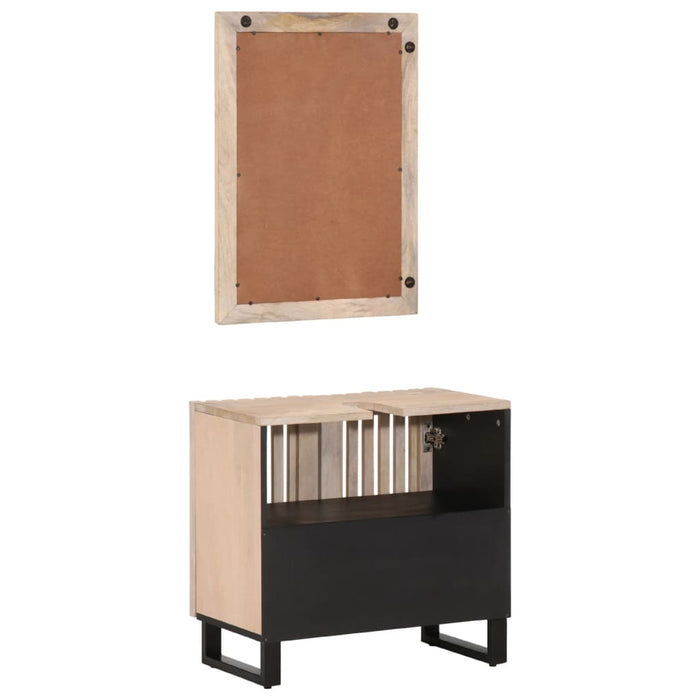 Set mobilier de baie, 2 piese, lemn masiv de mango WALTI