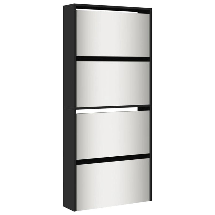 Pantofar cu oglindă, 4 niveluri, negru, 63x17x134 cm - WALTI WALTI