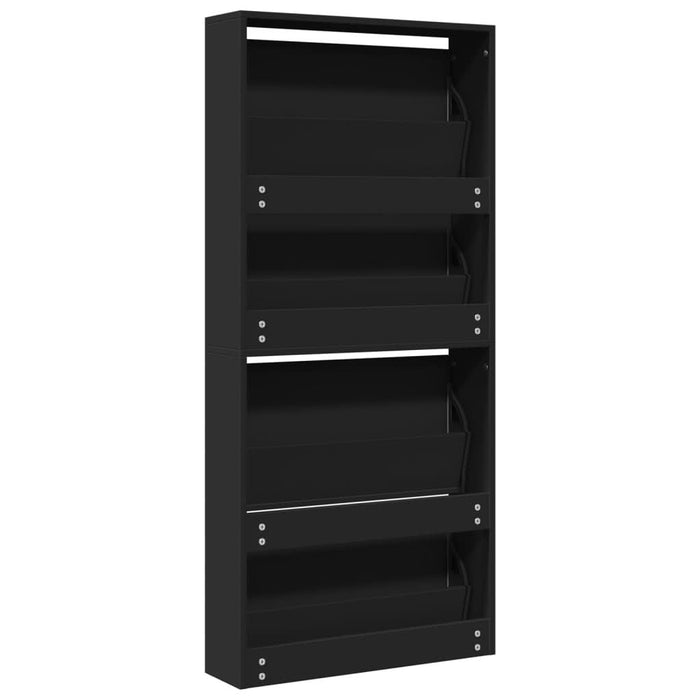Pantofar cu oglindă, 4 niveluri, negru, 63x17x134 cm - WALTI WALTI