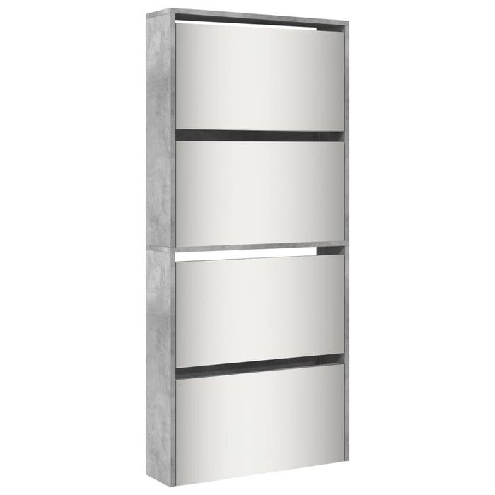 Pantofar cu oglindă, 4 niveluri, gri beton, 63x17x134 cm - WALTI WALTI