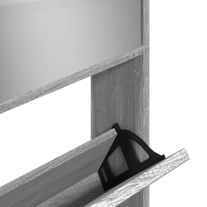 Pantofar cu oglindă, 4 niveluri, gri sonoma, 63x17x134 cm - WALTI WALTI