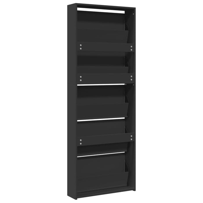 Pantofar cu oglindă, 5 niveluri, negru, 63x17x169,5 cm - WALTI WALTI