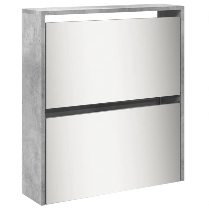Pantofar cu oglindă, 5 niveluri, gri beton, 63x17x169,5 cm - WALTI WALTI