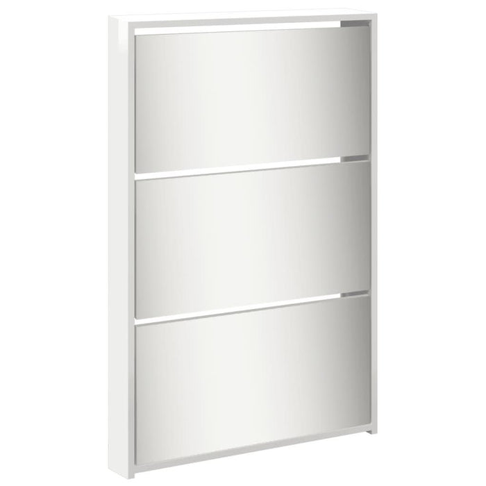 Pantofar cu oglindă 5 niveluri, alb extralucios, 63x17x169,5 cm - WALTI WALTI