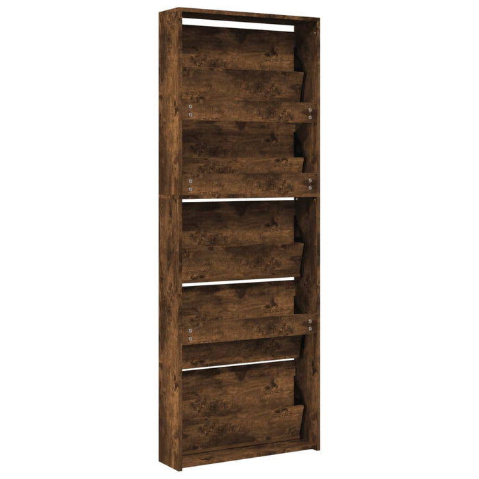 Pantofar cu oglindă, 5 niveluri, stejar fumuriu, 63x17x169,5 cm - WALTI WALTI