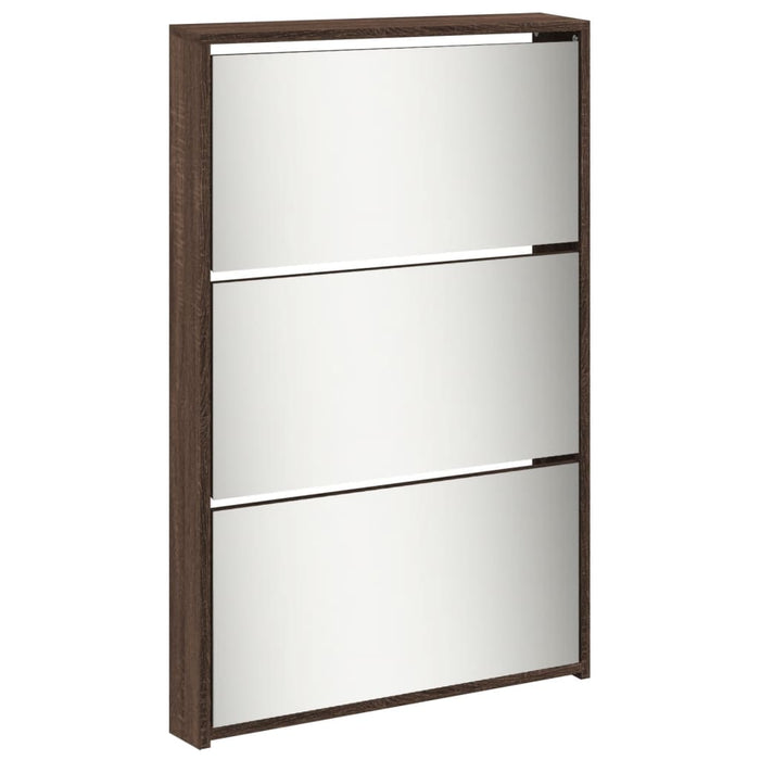 Pantofar cu oglindă, 5 niveluri, stejar maro, 63x17x169,5 cm - WALTI WALTI