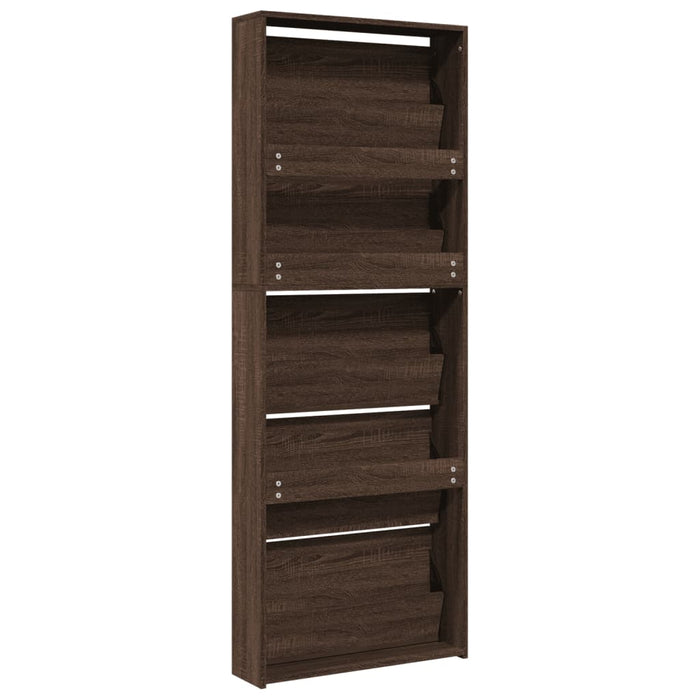 Pantofar cu oglindă, 5 niveluri, stejar maro, 63x17x169,5 cm - WALTI WALTI