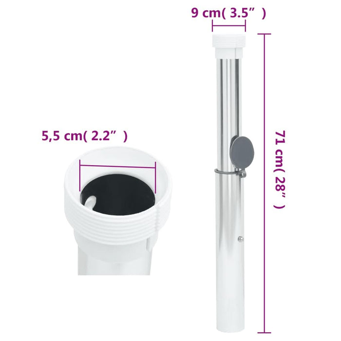 Bază umbrelă îngropată pentru tijă de 40-50mm argintiu aluminiu - WALTI WALTI