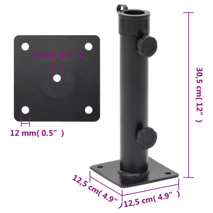 Suport de umbrelă pentru stâlp de Ø38/48 mm, negru mat, oțel - WALTI WALTI