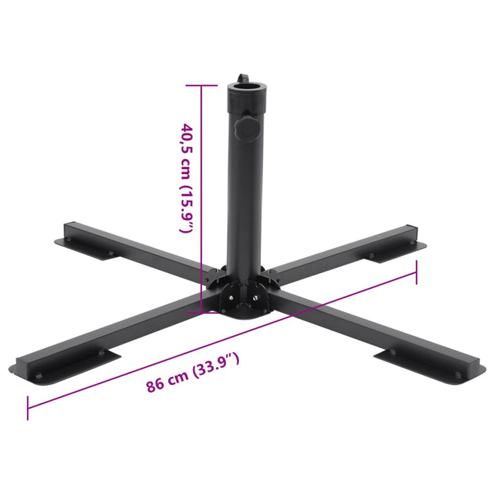 Suport umbrelă pliabil pentru stâlp Ø38/48 mm negru lucios oțel WALTI