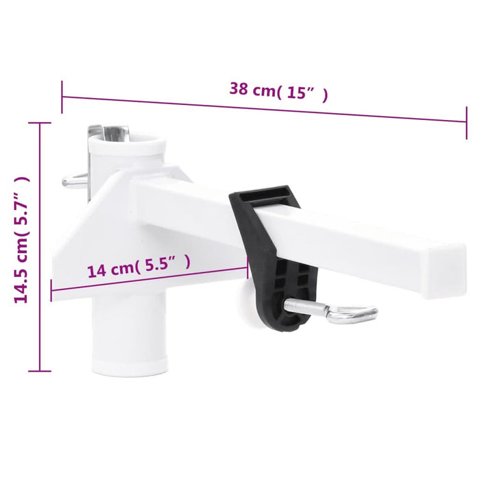 Clemă de umbrelă pentru balcon, alb, 38 mm, oțel - WALTI WALTI
