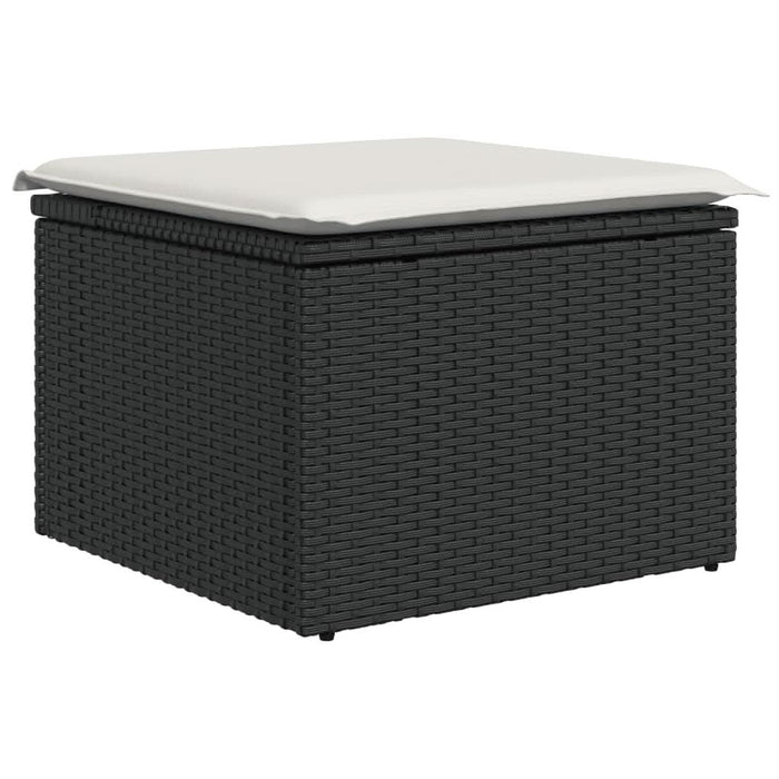 Set canapele de grădină cu perne, 10 piese, negru, poliratan - WALTI WALTI