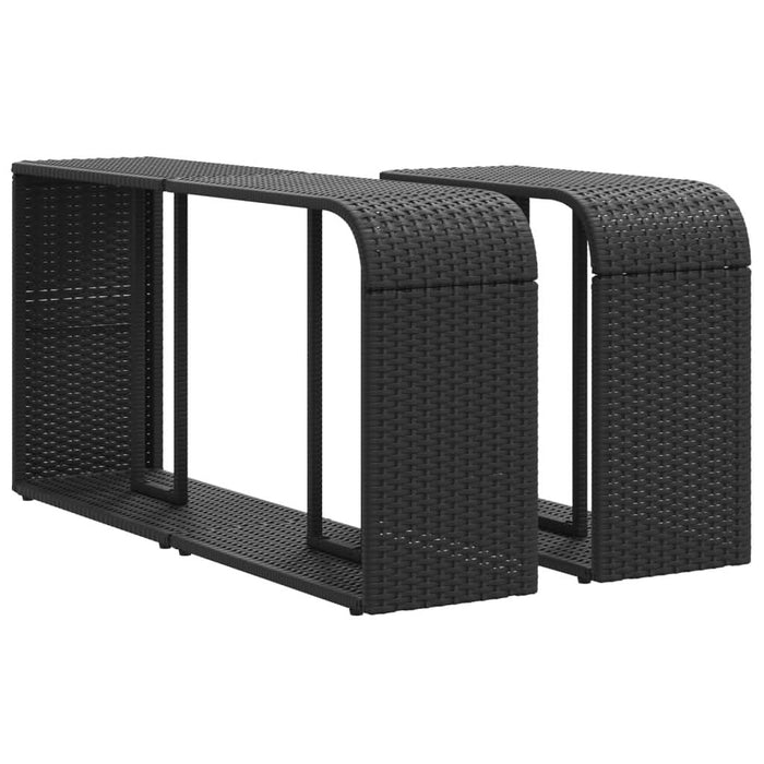 Set canapele de grădină cu perne, 10 piese, negru, poliratan - WALTI WALTI