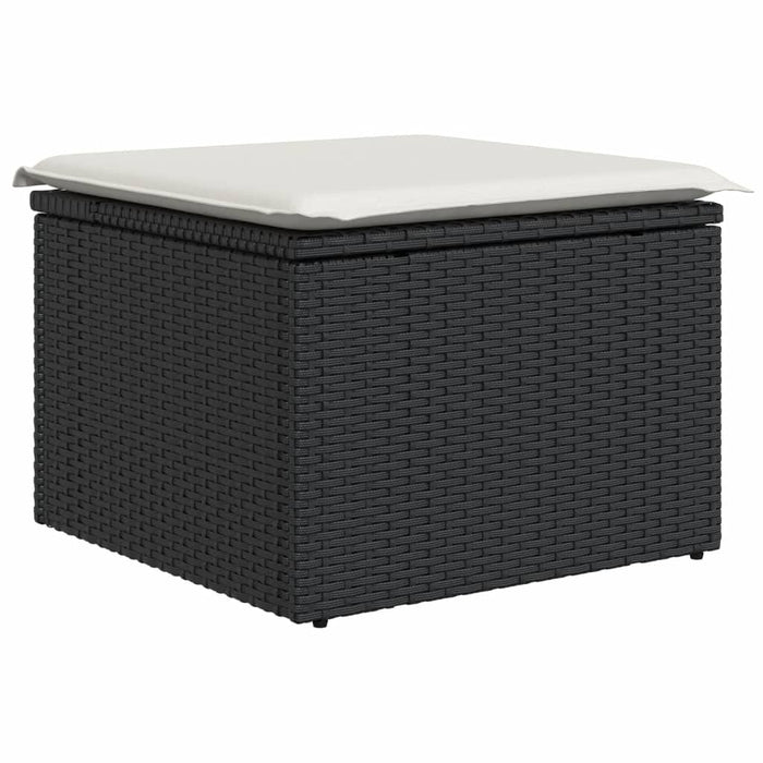 Set canapele de grădină cu perne, 11 piese, negru, poliratan WALTI