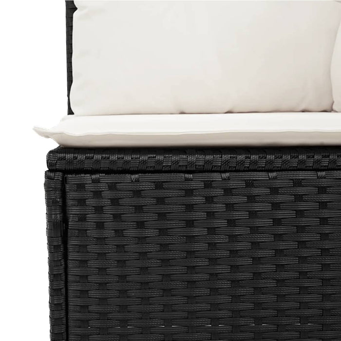 Set canapele de grădină cu perne, 11 piese, negru, poliratan WALTI