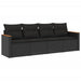 Set mobilier de grădină cu perne, 4 piese, negru, poliratan - WALTI WALTI
