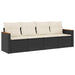 Set mobilier de grădină cu perne, 4 piese, negru, poliratan - WALTI WALTI