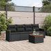 Set mobilier de grădină cu perne, 5 piese, negru, poliratan - WALTI WALTI