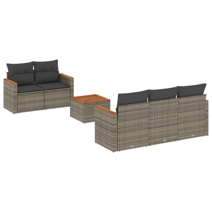 Set mobilier grădină cu perne, 6 piese, gri, poliratan - WALTI WALTI
