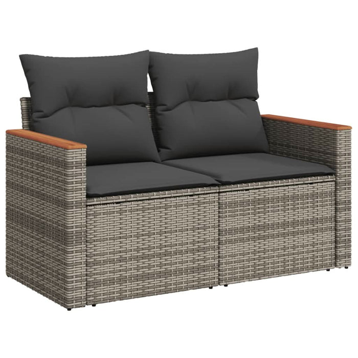 Set mobilier grădină cu perne, 6 piese, gri, poliratan - WALTI WALTI