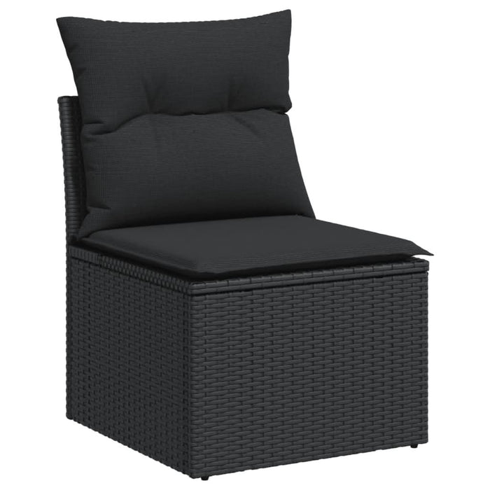 Set canapele de grădină cu perne, 7 piese, negru, poliratan - WALTI WALTI