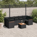 Set mobilier de grădină cu perne, 8 piese, negru, poliratan - WALTI WALTI
