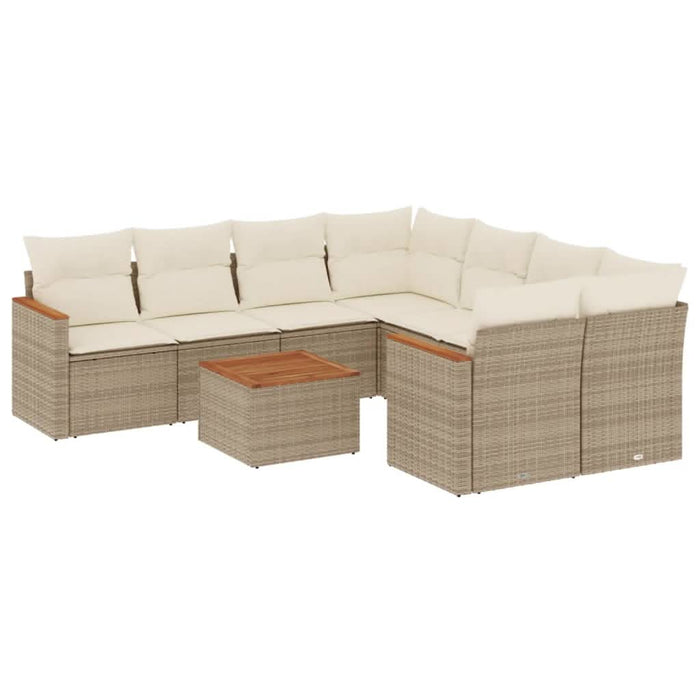 Set canapele de grădină, 9 piese, cu perne, bej, poliratan - WALTI WALTI