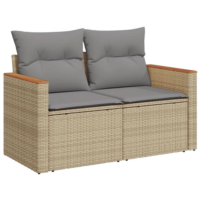 Set canapele de grădină, 9 piese, cu perne, bej, poliratan - WALTI WALTI