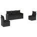 Set mobilier de grădină cu perne, 5 piese, negru, poliratan - WALTI WALTI