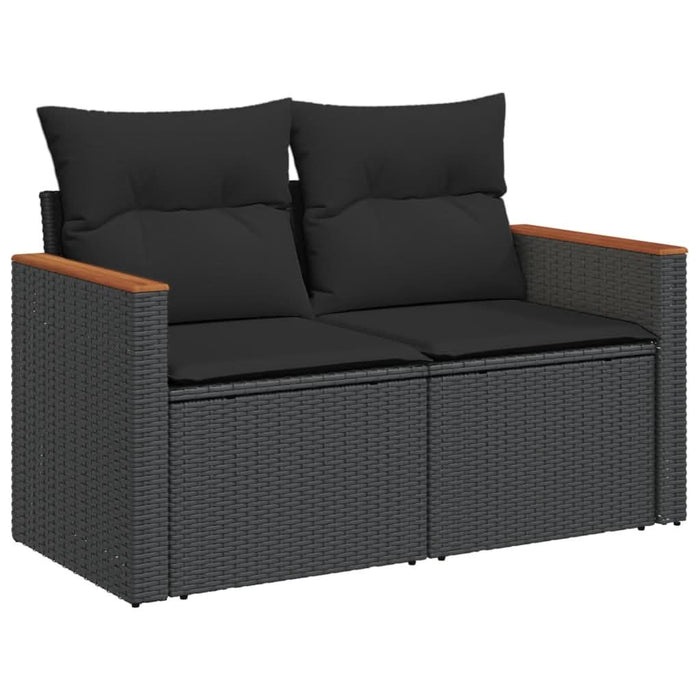 Set mobilier de grădină cu perne, 5 piese, negru, poliratan - WALTI WALTI
