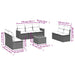 Set mobilier de grădină cu perne, 8 piese, negru, poliratan - WALTI WALTI