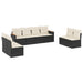 Set mobilier de grădină cu perne, 8 piese, negru, poliratan - WALTI WALTI