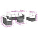 Set mobilier de grădină cu perne, 9 piese, negru, poliratan - WALTI WALTI