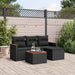 Set mobilier de grădină cu perne, 5 piese, negru, poliratan - WALTI WALTI