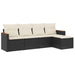 Set mobilier de grădină cu perne, 5 piese, negru, poliratan - WALTI WALTI