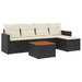 Set mobilier de grădină cu perne, 6 piese, negru, poliratan - WALTI WALTI