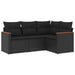 Set mobilier de grădină cu perne, 4 piese, negru, poliratan - WALTI WALTI