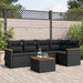 Set mobilier de grădină cu perne, 6 piese, negru, poliratan - WALTI WALTI