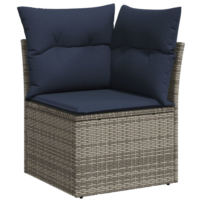 Set canapele de grădină cu 6 piese și perne, gri, poliratan WALTI