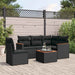Set mobilier de grădină cu perne, 6 piese, negru, poliratan - WALTI WALTI