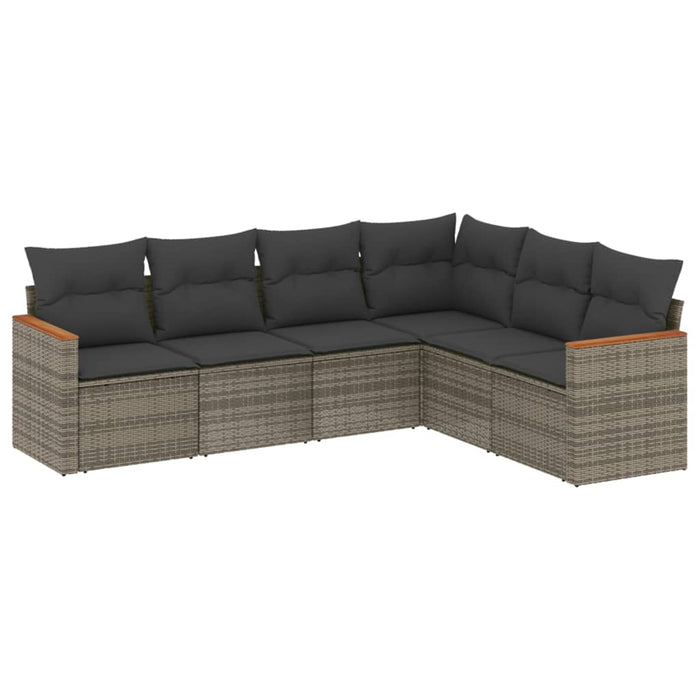 Set mobilier grădină cu perne, 6 piese, gri, poliratan - WALTI WALTI